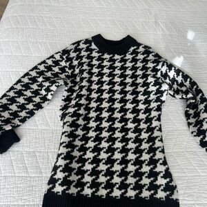 H&M Black and White Houndstooth Sweater Dress.